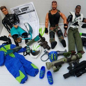 3 Max Steel Combat Diver African American Doll Corps Action Figure Lanard 90s